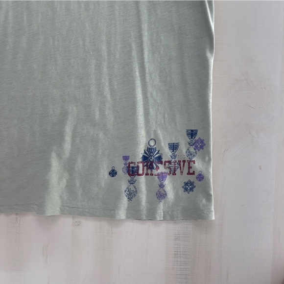 COHESIVE mens graphic tee SOFT thin cotton green artsy XL army tank - Picture 8 of 8